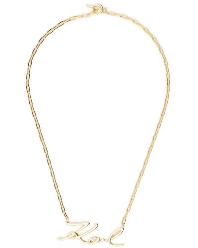 Karl Lagerfeld Signature Chain-link Necklace - Metallic