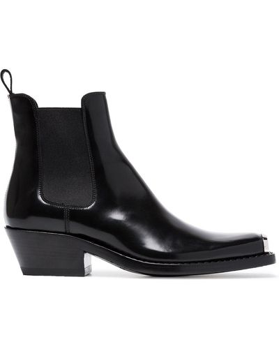 CALVIN KLEIN 205W39NYC Claire 40 Western Ankle Boots - Black
