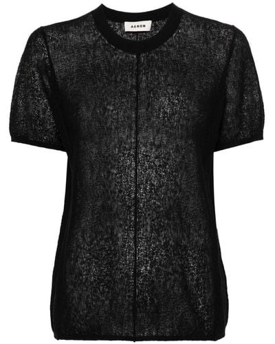 Aeron Caymen Knitted T-shirt - Black