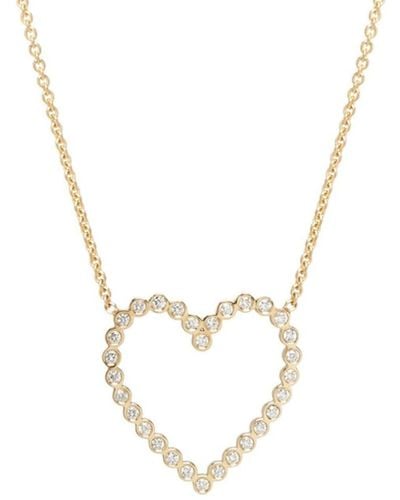 Zoe Chicco Collar Heart en oro amarillo de 14 ct con diamantes - Metálico