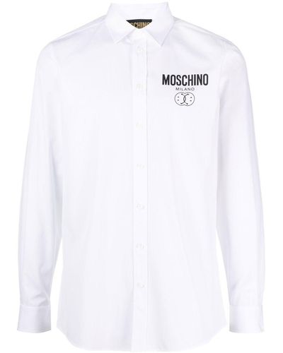 Moschino Chemise à logo poitrine imprimé - Blanc