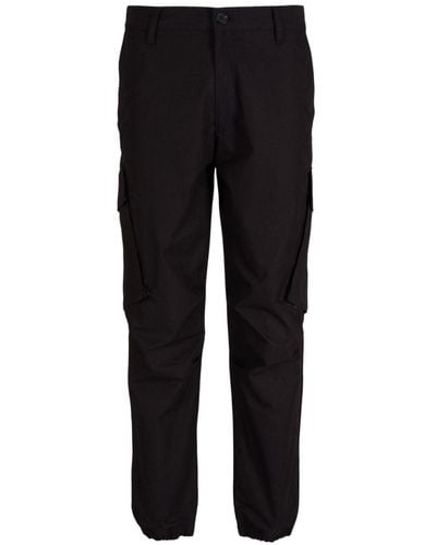 Armani Exchange Mid-rise Cotton Cargo Trousers - Black