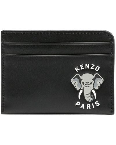 KENZO Varsity Jungle Leather Cardholder - Black