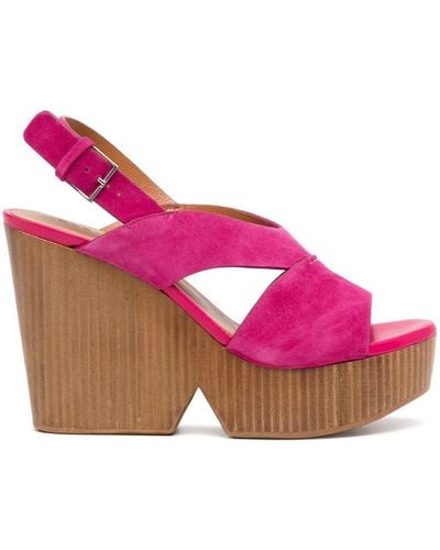 Robert Clergerie Dava Suede Platform Sandals - Pink