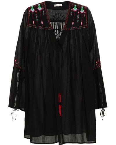 Anjuna Emily Bead-embellished Mini Dress - Black