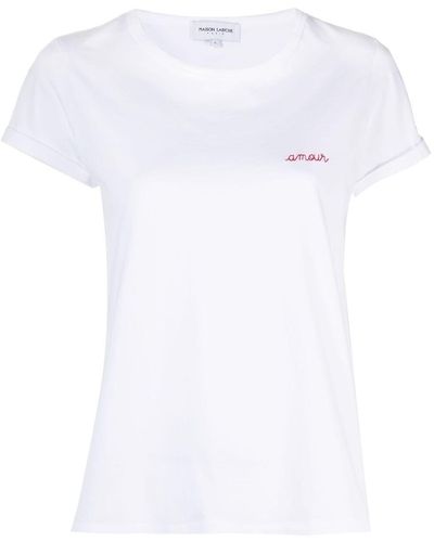 Maison Labiche T-Shirt mit Slogan - Weiß