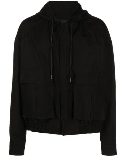Juun.J Drawstring Hooded Jacket - Black