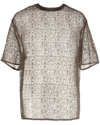 Amomento Laced Semi-sheer T-shirt - Grey
