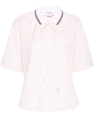 Thom Browne Contrasting-Collar Shirt - White