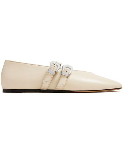 Le Monde Beryl Claudia Leather Ballerina Shoes - White