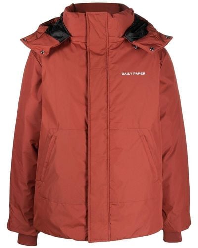 Daily Paper Padded Hooded Jacket - Red