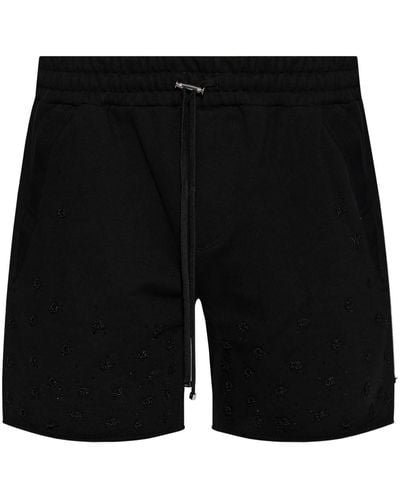 Amiri Appliqué-detail Cotton Shorts - Black
