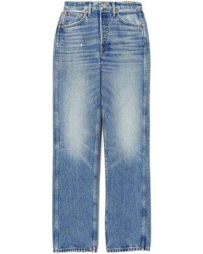 RE/DONE High-rise Straight-leg Jeans - Blue