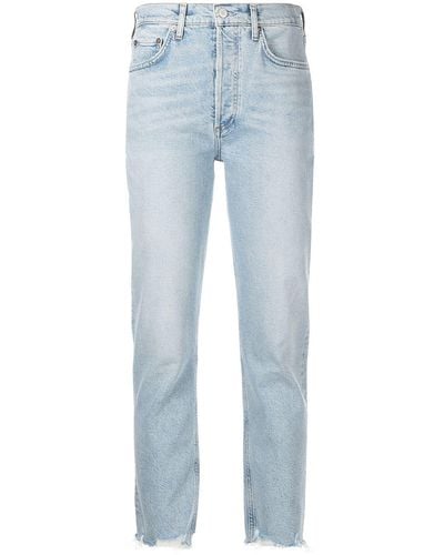 Agolde Jeans crop a vita alta - Blu