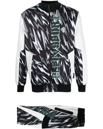Philipp Plein Lightning Bolt-print Track Suit - Black