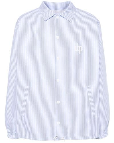 DARKPARK Logo-print Striped Shirt Jacket - White