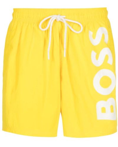 BOSS Octopus Logo-print Swim Shorts - Yellow