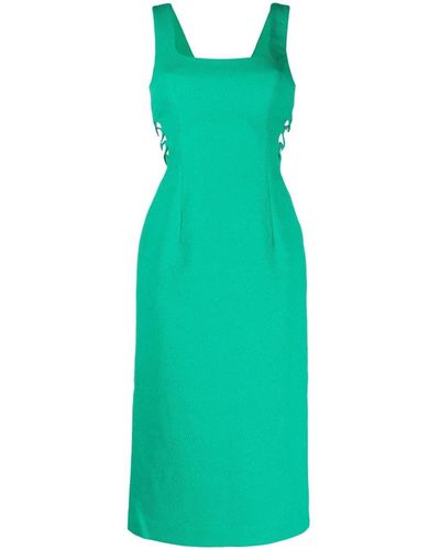 Rebecca Vallance Cut-out Detailing Textured Dress - Green
