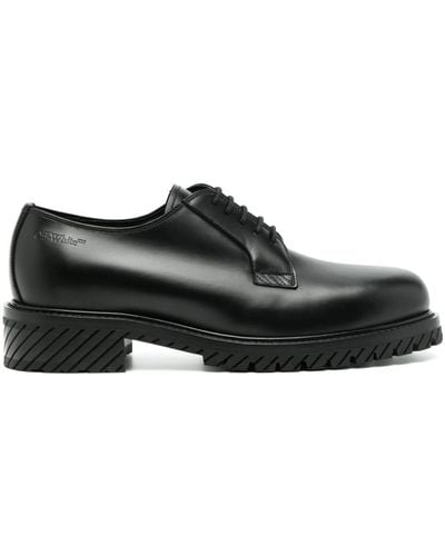 Off-White c/o Virgil Abloh Military leather Derby shoes - Negro