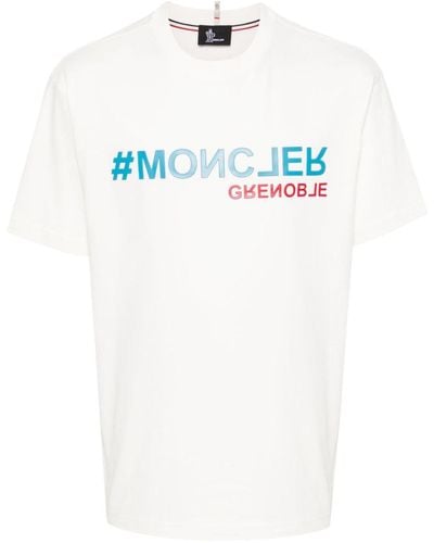 3 MONCLER GRENOBLE T-shirt en coton à logo appliqué - Blanc