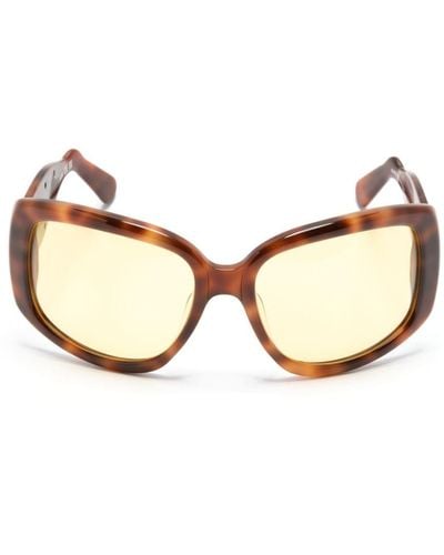 Gcds Gd0030 Oversize-frame Sunglasses - Natural