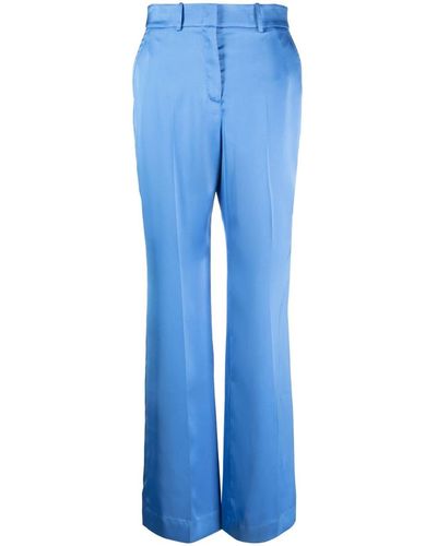 BCBGMAXAZRIA Satin Flared Pants - Blue