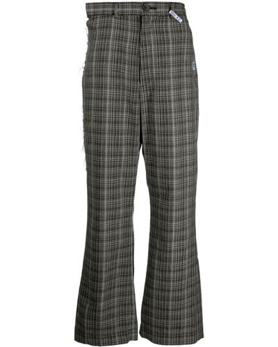 Maison Mihara Yasuhiro Check-pattern Trousers - Grey