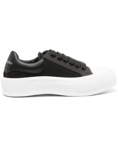 Alexander McQueen Deck Plimsoll Canvas Sneakers - Zwart