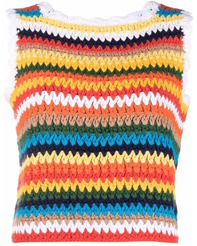 Victoria Beckham Crochet Sleeveless Tank Top - Orange
