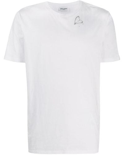 Saint Laurent Camiseta con ilustración estampada - Blanco