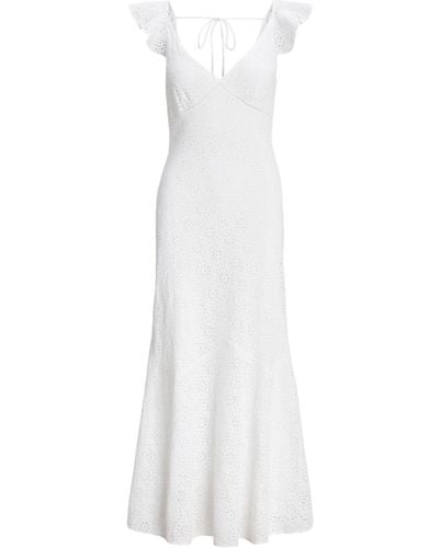 Polo Ralph Lauren Robe longue à broderie anglaise - Blanc