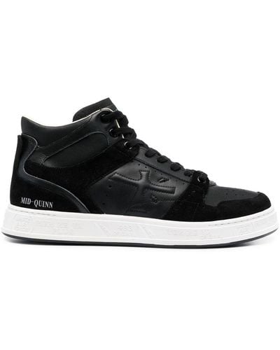 Premiata Quinn High-top Leather Sneakers - Black