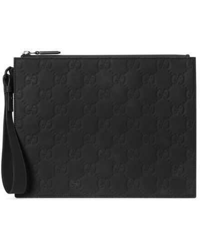 Gucci Clutch mit GG-Monogramm - Schwarz