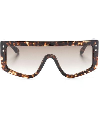 Isabel Marant Havana Shield-frame Sunglasses - Natural