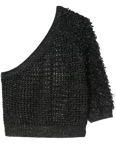 Peserico One-shoulder Knitted Top - Black