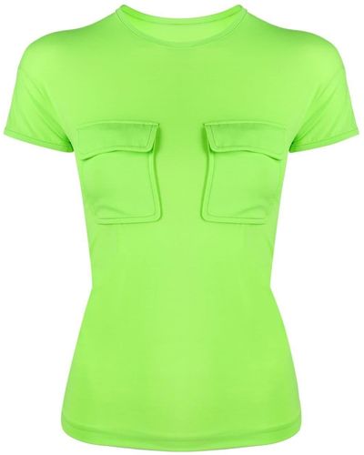 Sunnei Camiseta con detalle de bolsillos - Verde