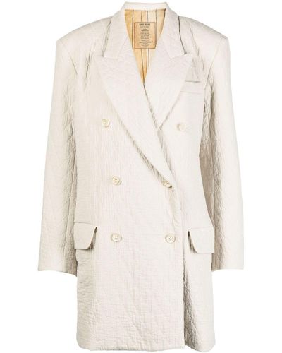 Uma Wang Double-breasted Tailored Coat - White