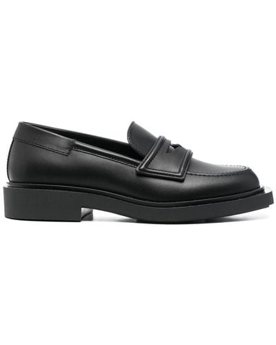 3Juin Almond-toe Leather Loafers - Black