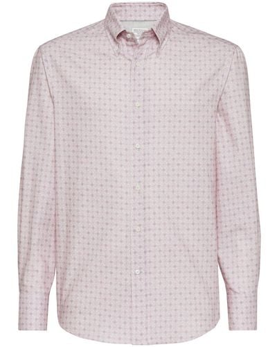 Brunello Cucinelli Langärmeliges Hemd - Pink