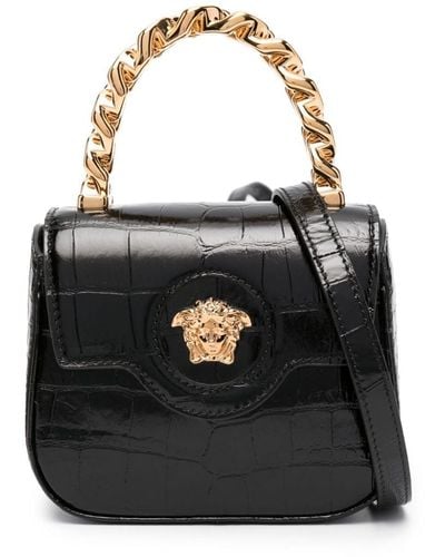 Versace La Medusa Leather Mini Bag - Black