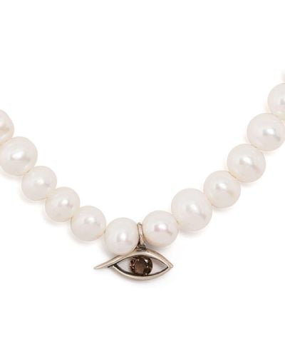 M. Cohen Charm-detail Pearl Choker Necklace - Natural