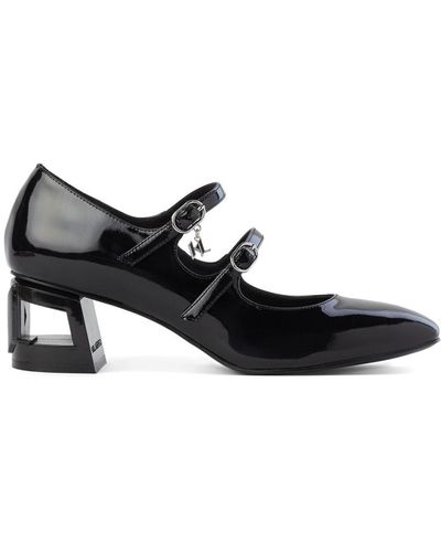 Karl Lagerfeld Tetra Heel Pumps Met Logobedel - Zwart