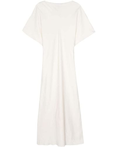 Rohe Boat-neck Satin Midi Dress - White
