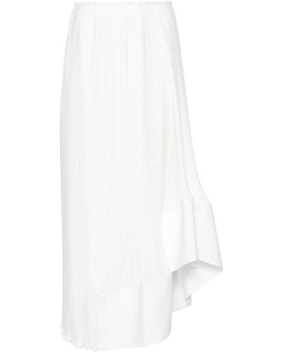 Lanvin Jupe mi-longue à design plissé - Blanc