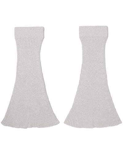 Our Legacy Ribbed-knit Cotton Gaiters - White