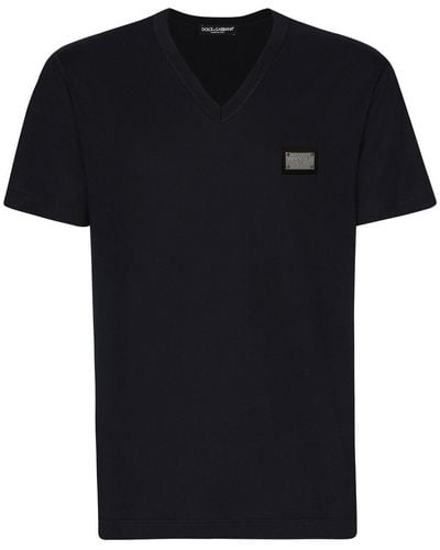 Dolce & Gabbana Vネック Tシャツ - ブラック