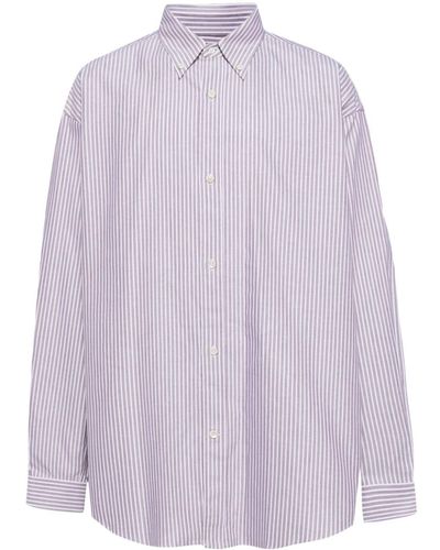 Hed Mayner Striped Cotton Shirt - Purple