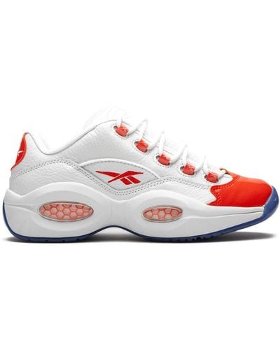 Reebok Question Low "patent Vivid Orange" Sneakers - White