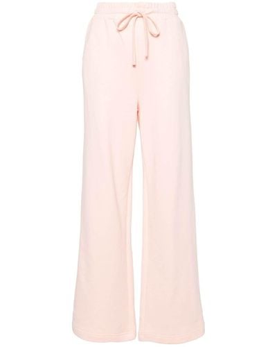 Twin Set Wide-leg Logo-embroidered Track Pants - Pink