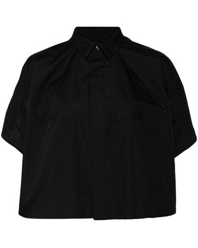 Sacai Hemd mit spitzem Kragen - Schwarz